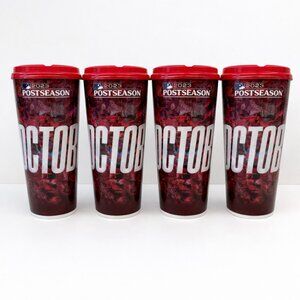PHILLIES (x4) 2023 Postseason Souvenir Cup Lid Hard Plastic Red October 32oz
